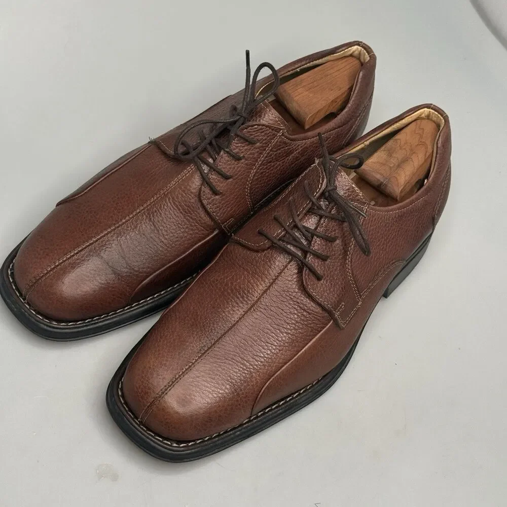 Belvedere Studio Oxford Shoes Mens 9.5 EEE Brown Leather Split Toe EUC